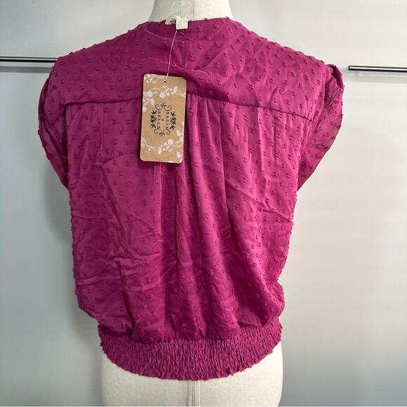 Mason & Belle Size M Mauve Business Casual Dot Blouse Top NWT Textured Career - Picture 2 of 12